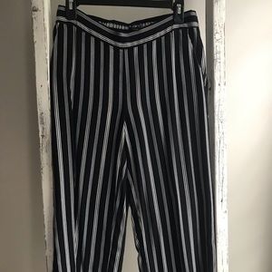 Loft black and white stripe pants